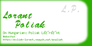 lorant poliak business card